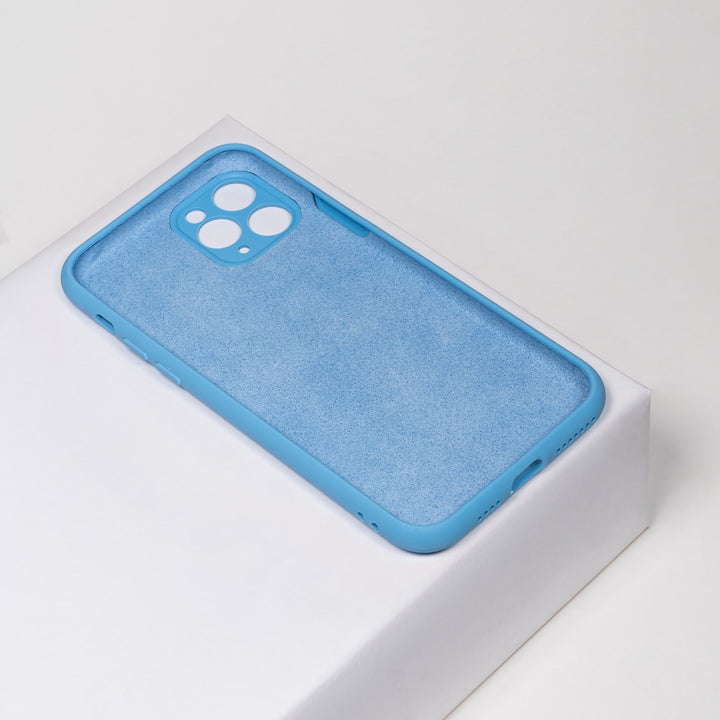 BMAX Liquid silicone case hoesje voor iPhone 11 Pro Max - Cornflower Blue/Lichtblauw (2)