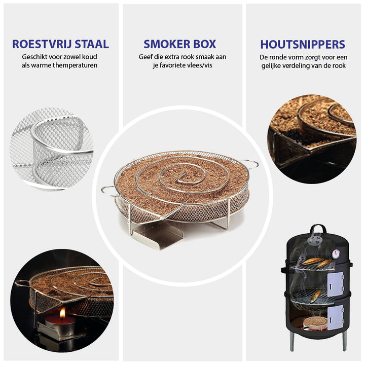 Krumble Barbecue smokerbox rond RVS (2)