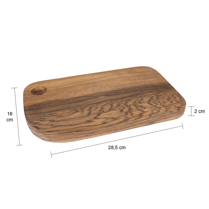 Krumble Serveerplank ronde hoeken + gat in 1 hoek - Donker hout - M (1)