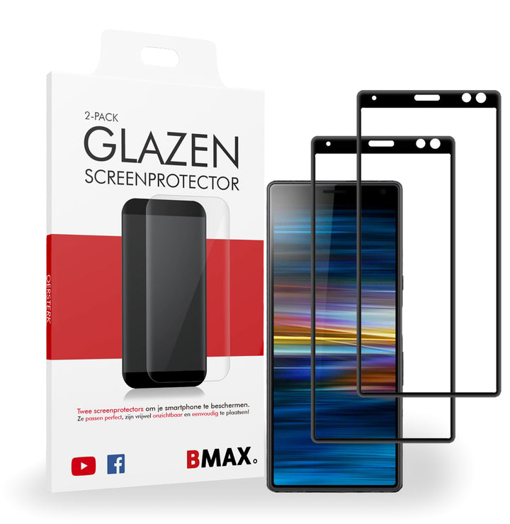 2-pack BMAX Sony Xperia 10 Screenprotector - Gehard glas - Full Cover