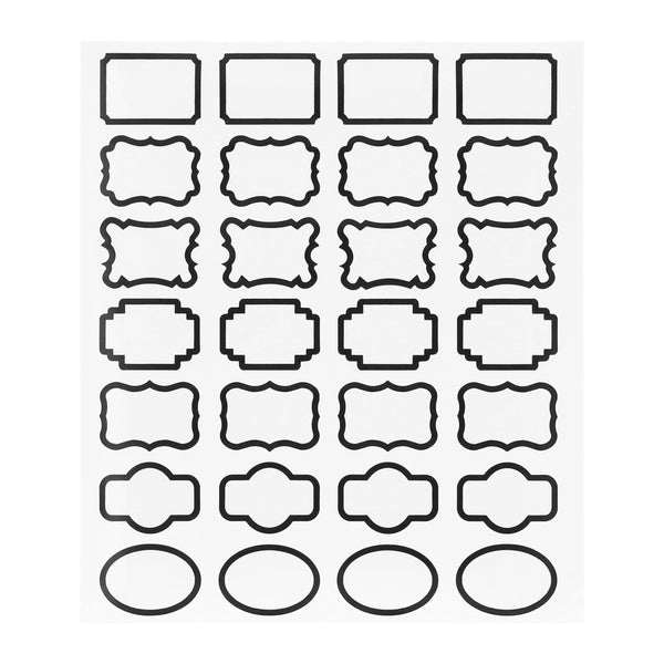 QUVIO Stickers met frame- set van 140 stickers - Zwart/wit