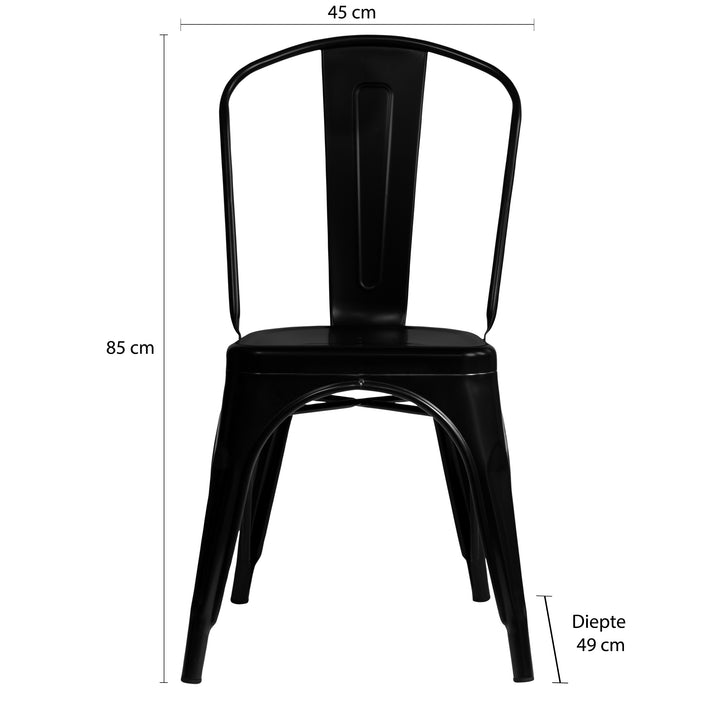 QUVIO Metalen stoel - Luciano - Zwart (1)