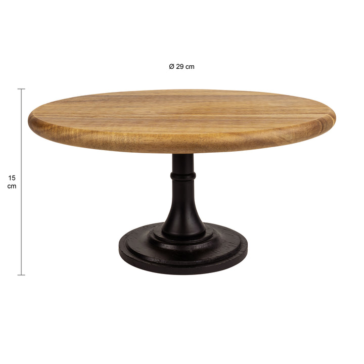 Krumble Taartplateau hout met zwarte poot - 29 x 15 cm (1)