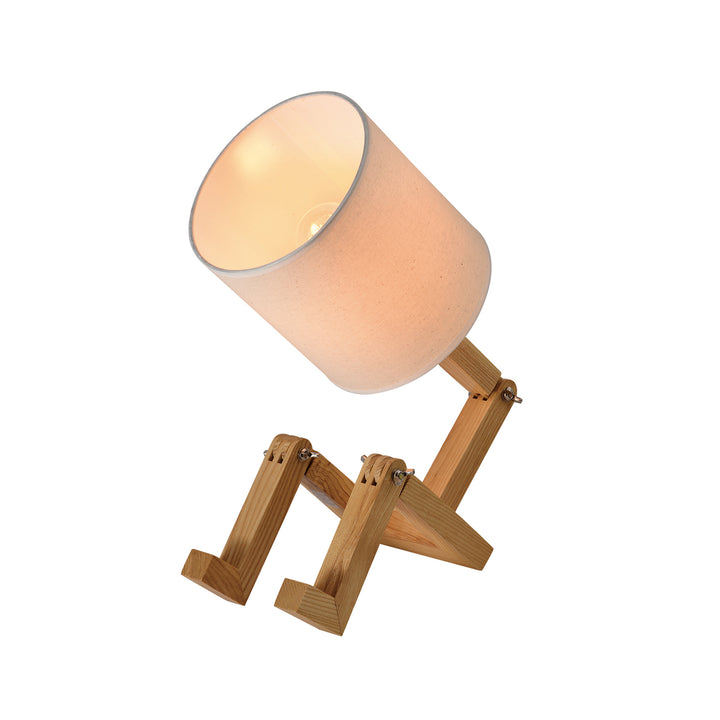 QUVIO Tafellamp hout en stof mannetje - QUV5117L - White