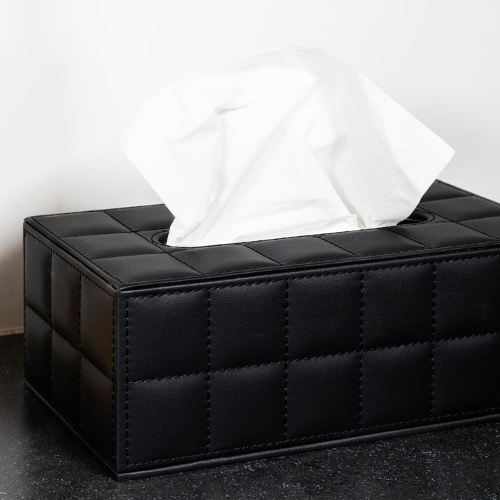LYVION Tissue opbergdoos PU leer - Zwart (7)