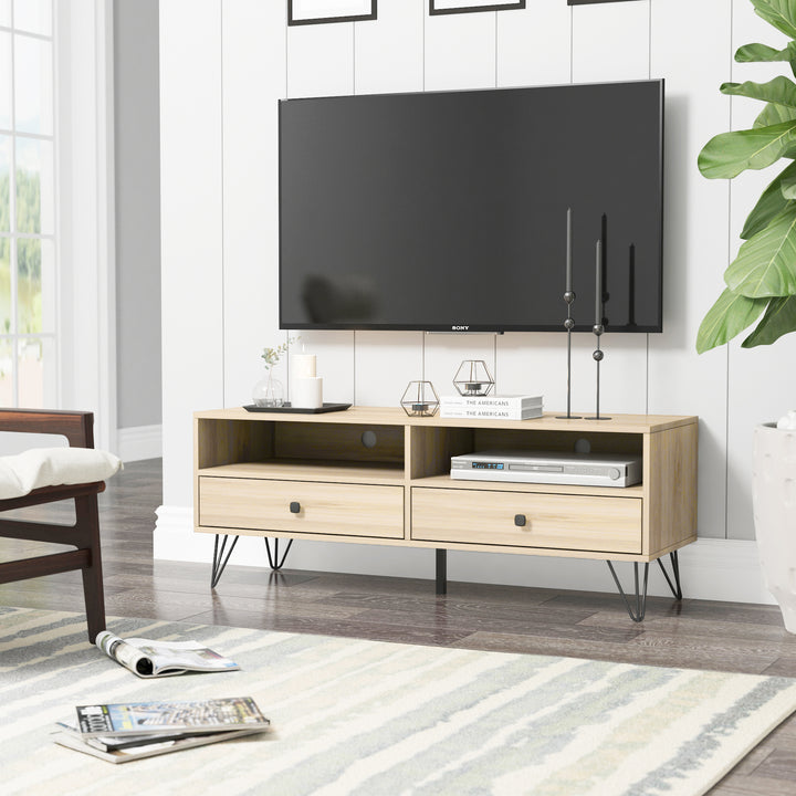 QUVIO Tv meubel met 2 lades en 2 open lades - QUV1025 - Sand (5)