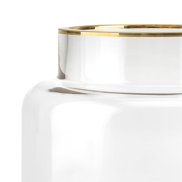 QUVIO Vaas met gouden randje - 18 cm - Glas (3)