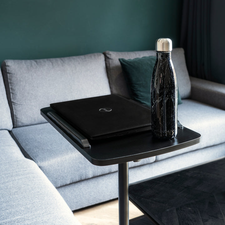 QUVIO Verstelbare laptop bijzet tafel - Zwart (5)