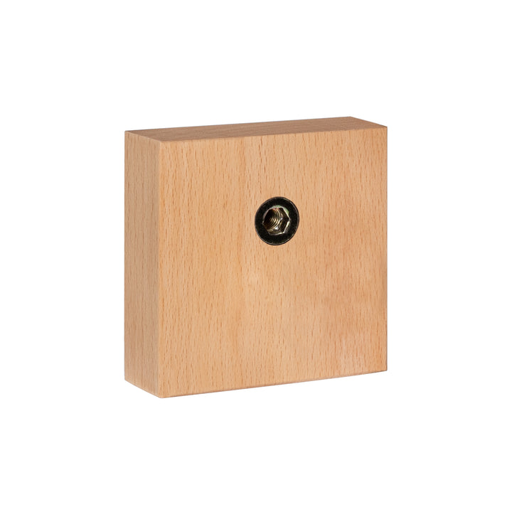 QUVIO Wandhaak houten vierkant met metalen haakje - Licht hout + goud (2)