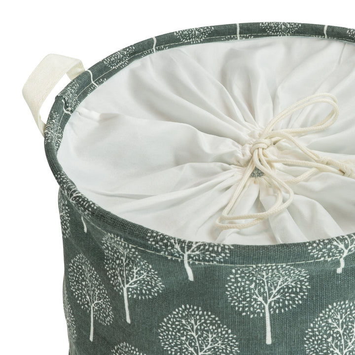 QUVIO Wasmand rond stof - boom - Grijs (2)
