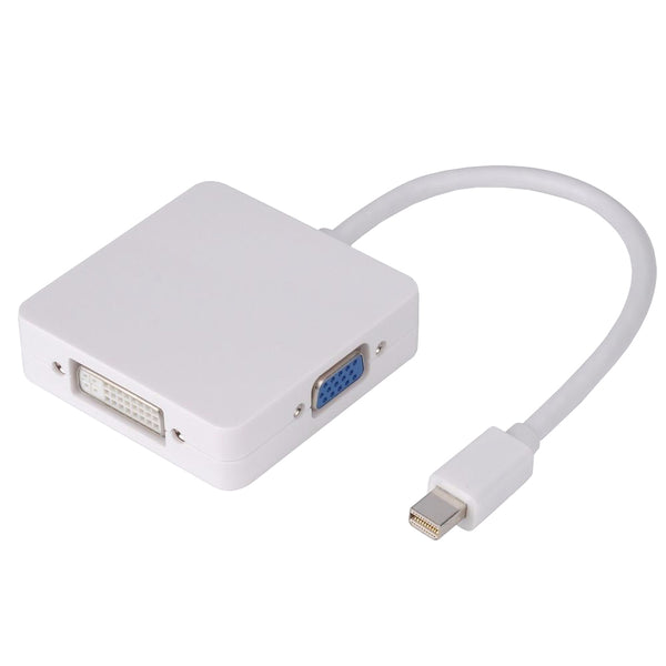 XIB Mini DP naar DVI VGA HDMI 3-in-1 wit vierkant MD108