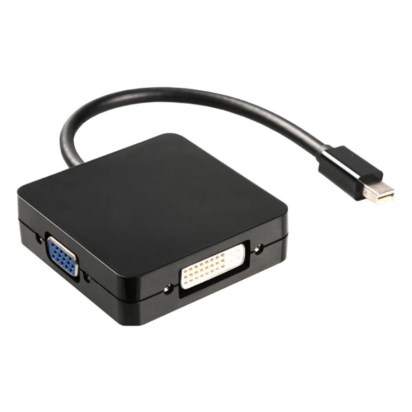 XIB Mini DP naar DVI VGA HDMI 3-in-1 zwart vierkant MD108