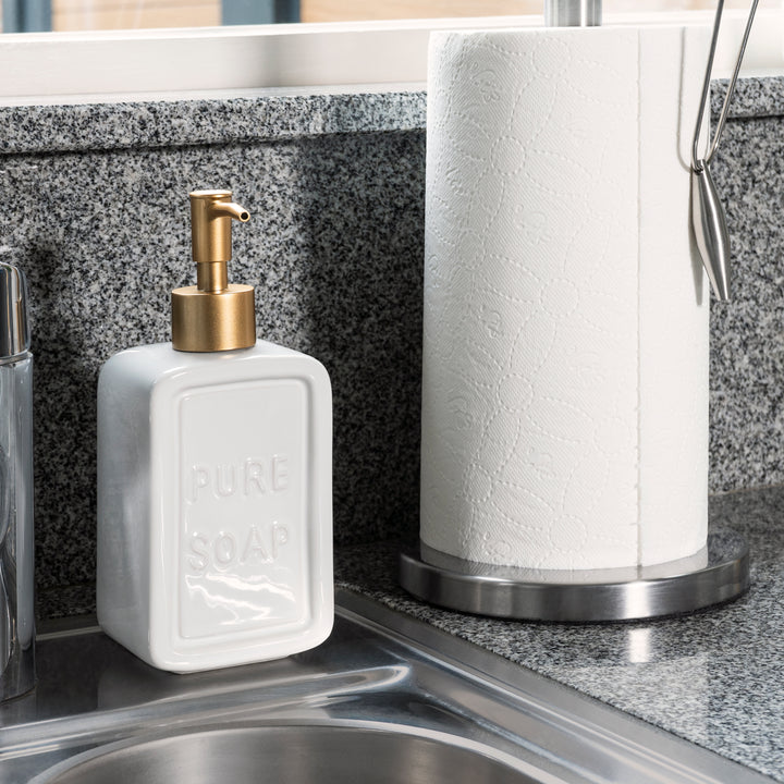 QUVIO Zeep dispenser 'pure soap' - Wit (4)