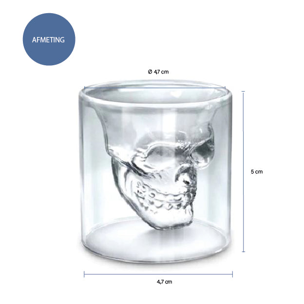 Aretica Shot glaasje Skull set van 4 glas - (5)