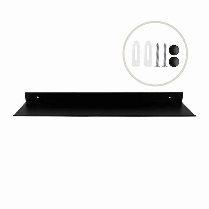 QUVIO Metalen muur plank - Zwart - 60 cm (2)