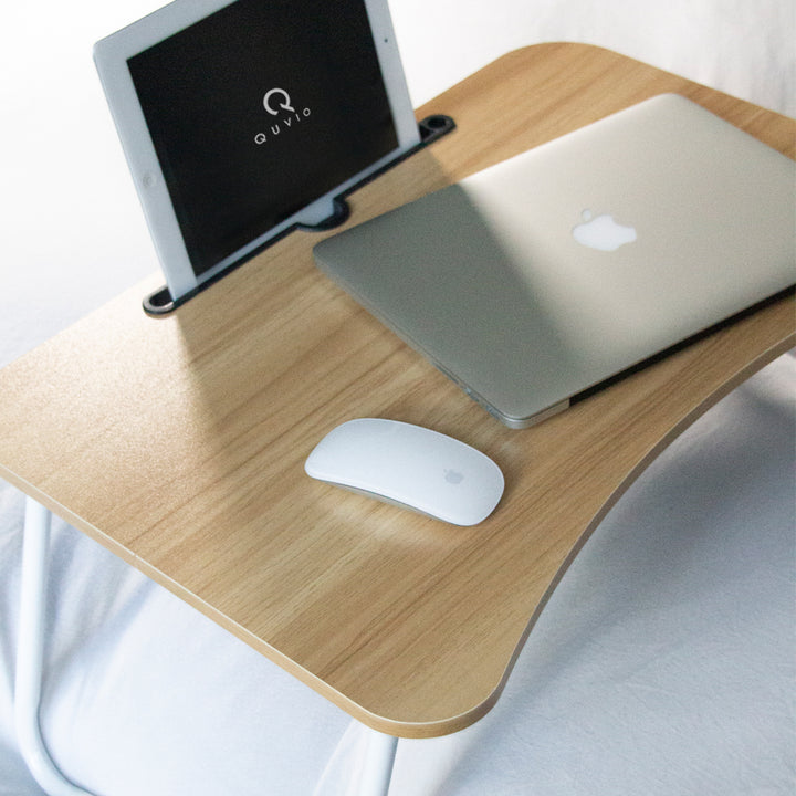 Bedtafel voor laptop, tablet, boek of ontbijt - hout (7)