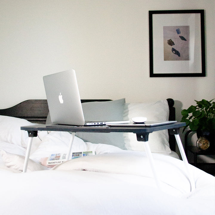 Bedtafel voor laptop, tablet, boek of ontbijt - zwart (7)