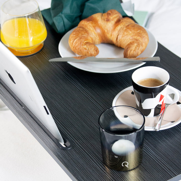 Bedtafel voor laptop, tablet, boek of ontbijt - zwart (6)