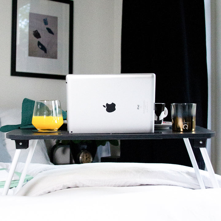 Bedtafel voor laptop, tablet, boek of ontbijt - zwart (5)