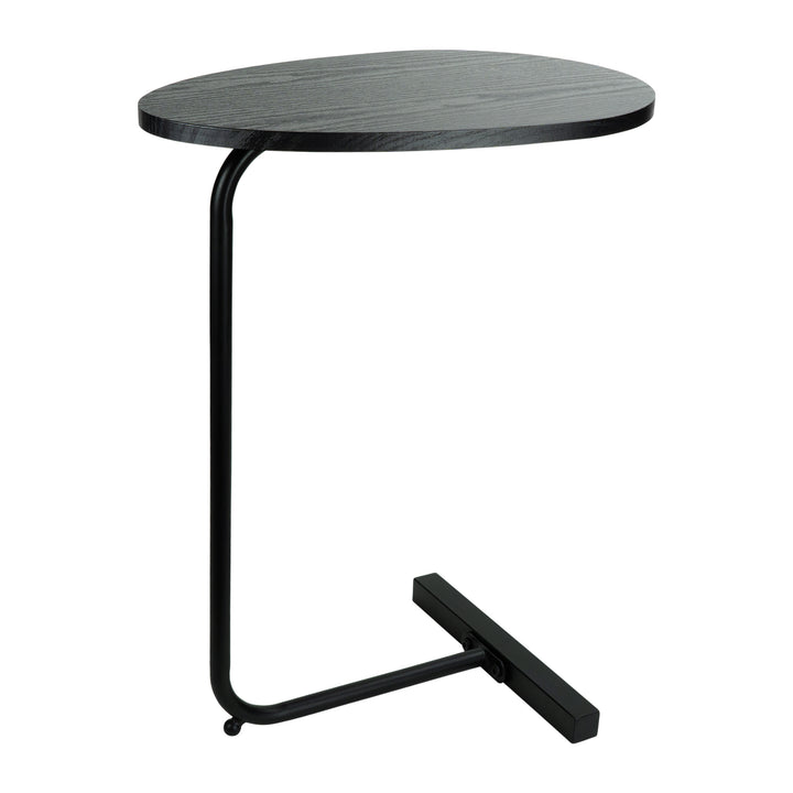 QUVIO Bijzettafel ovaal  - 30 x 45 x 60 cm - Zwart