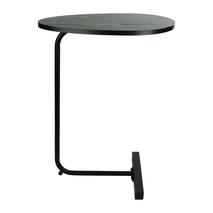 QUVIO Bijzettafel ovaal  - 30 x 45 x 60 cm - Zwart (2)