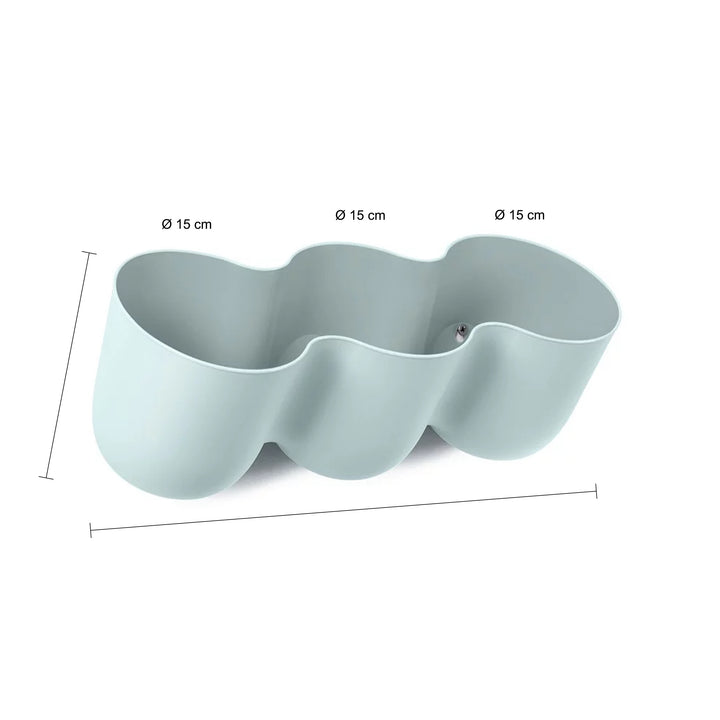 QUVIO Wand bloempot-trio plastic - Lichtblauw (1)