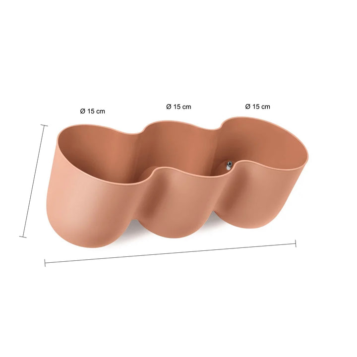QUVIO Wand bloempot-trio plastic - Terracotta (1)