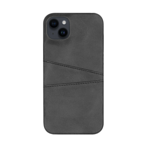 BMAX PU Leather Card Slots Hard Case hoesje voor iPhone 14 Plus - Black/Zwart