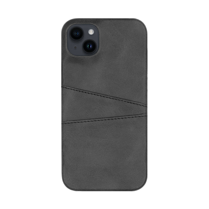 BMAX PU Leather Card Slots Hard Case hoesje voor iPhone 14 Plus - Black/Zwart