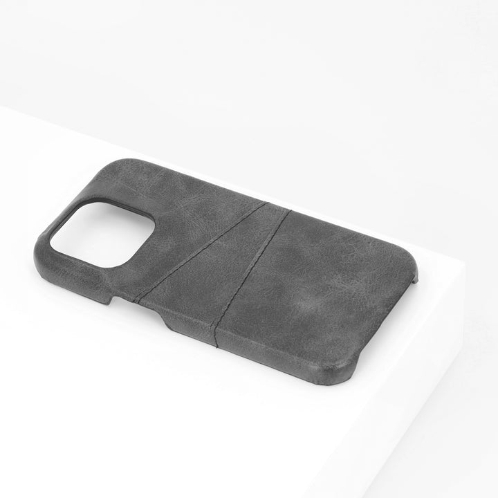 BMAX PU Leather Card Slots Hard Case hoesje voor iPhone 14 Pro - Black/Zwart (1)