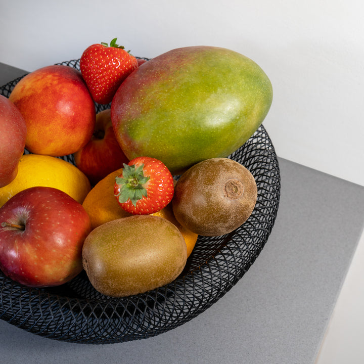 QUVIO Fruitschaal metaal mesh - Zwart (6)