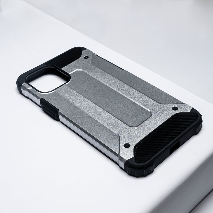 BMAX Classic Armor Phone Case iPhone 12 Pro Max - Silver/Zilver (1)