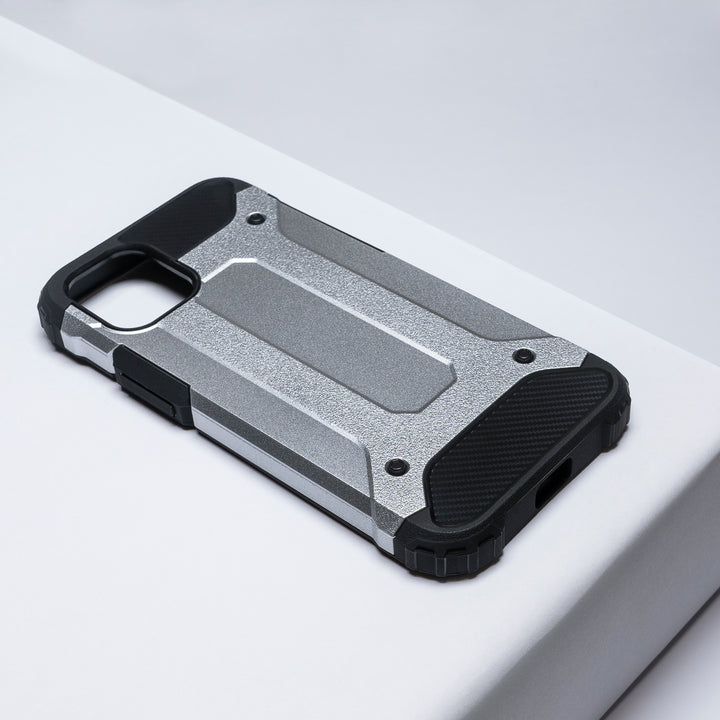 BMAX Classic Armor Phone Case iPhone 12 Mini - Silver/Zilver (1)