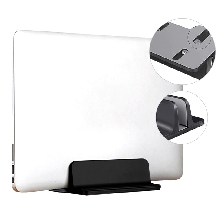 QUVIO Verticale laptop standaard aluminium zwart