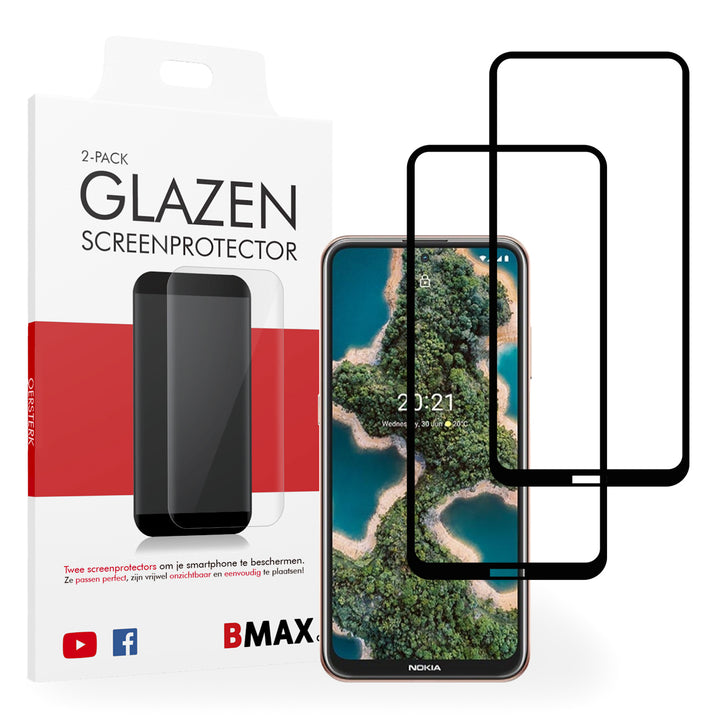 2-pack BMAX Nokia X20 Screenprotector - Gehard glas - Full cover