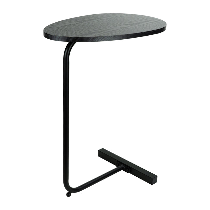 QUVIO Bijzettafel ovaal  - 30 x 45 x 60 cm - Zwart (1)
