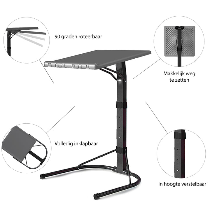 QUVIO Laptop bijzet tafel groot - grijs (5)