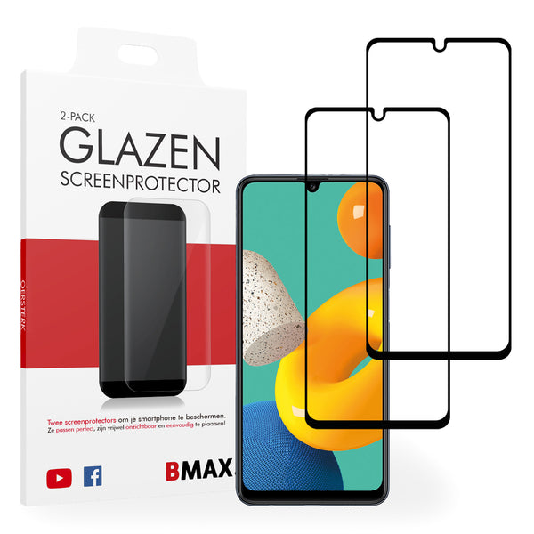 2-pack BMAX Samsung Galaxy M32 4G Screenprotector - Gehard glas - Full cover