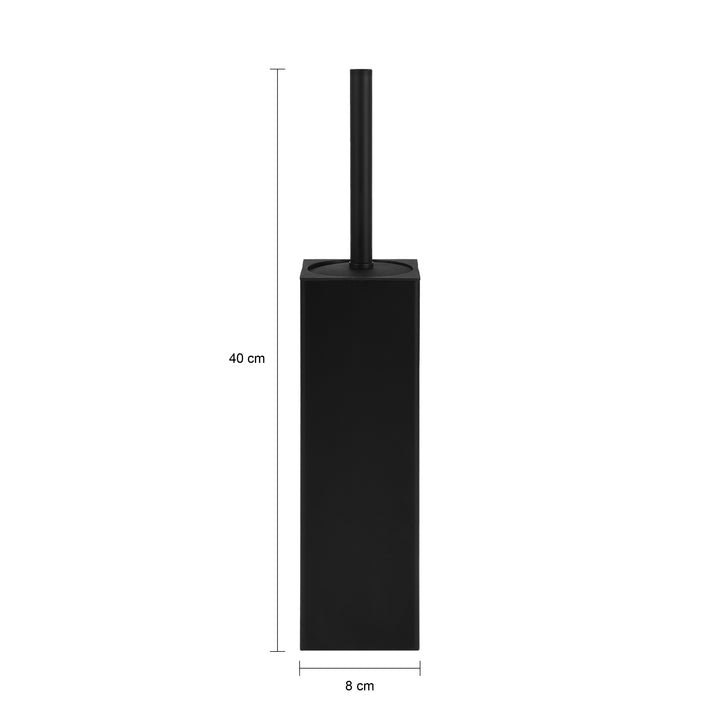 QUVIO Toiletborstelhouder + met borstel (2 losse koppen) - Zwart (1)