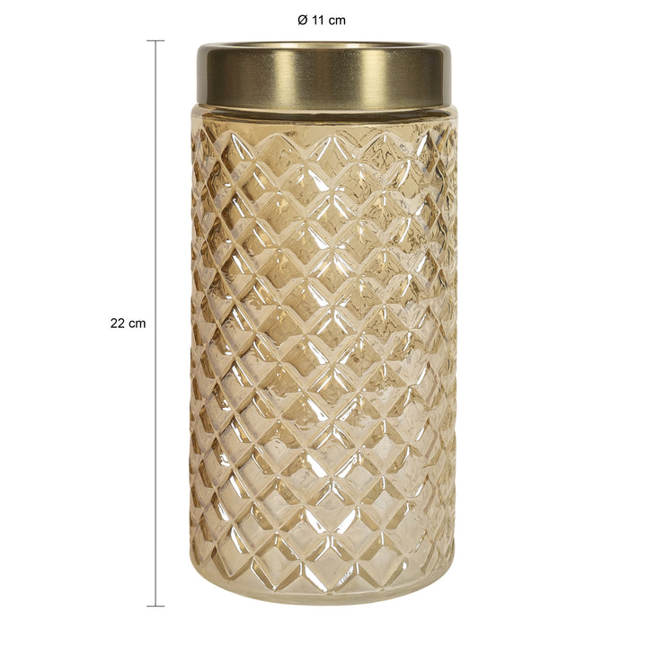 QUVIO Vaas met goud patroon - 22 cm - Goud (2)