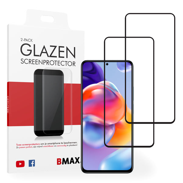 2-pack BMAX Xiaomi Redmi note 11 pro + Screenprotector - Gehard glas - Full cover